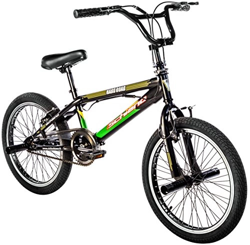 BMX : F.lli Schiano Hard Road Bmx 20 Bicicletta, Multicolore (Nero / Verde), M