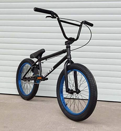 BMX : Freestyle BMX da 20 pollici per ciclisti principianti e avanzati, telaio ammortizzante in acciaio al cromo-molibdeno ad alta resistenza, cambio BMX 25X9t, design del freno a forma di U (Nero blu)