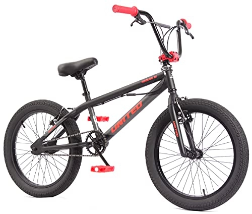 BMX : KHE - Bicicletta BMX United Rouse, 20", con rotore, solo 11, 65 kg, colore: Nero