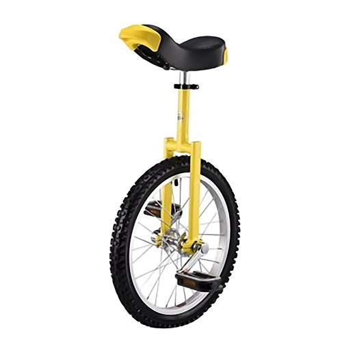 Monocicli : 18 Pollici Monociclo Riciclaggio della Bici con Comodo Cuscino, for i Bambini / Adulti, Nero, Blu, Rosso, Giallo (Color : Yellow, Size : 18Inch)