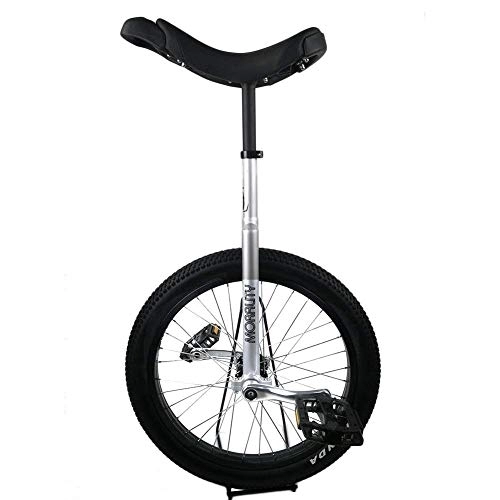 Monocicli : Azyq Monocicli da 20 ', bambino' S / Adult 'S Trainer Monociclo regolabile in altezza, pneumatico butilico da montagna antiscivolo Equilibrio Ciclismo Cyclette Bicicletta, Argento, 20 pollici