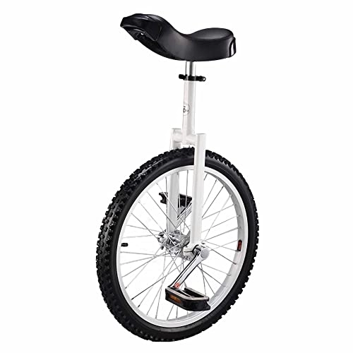 Monocicli : HXFENA Monociclo, Equilibrio Antiscivolo Regolabile Ciclismo Ruota per Esercizi Trainer Monocicli Sella Ergonomica Sagomata, per Principianti Adolescenti / 20 Inch / White