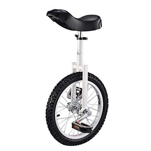 Monocicli : Niguleser 20 Pollici Ruote Monociclo, 2.125" Skidproof Wheel Unicycles, Mountain Pneumatici, Fibbia in Lega di Alluminio per Kid Adulti Principianti, Bianca