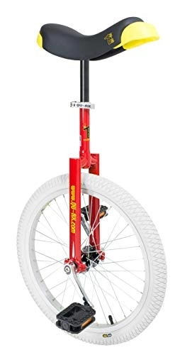 Monocicli : QU-AX Luxus - Monociclo 406 mm, con Pneumatici Bianchi, Colore: Rosso