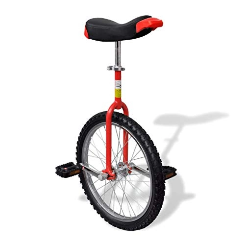 Monocicli : Roderick Irving - Monociclo Regolabile in Acciaio, Gomma e plastica, Diametro delle Ruote: 50, 8 cm, Colore: Rosso e Nero