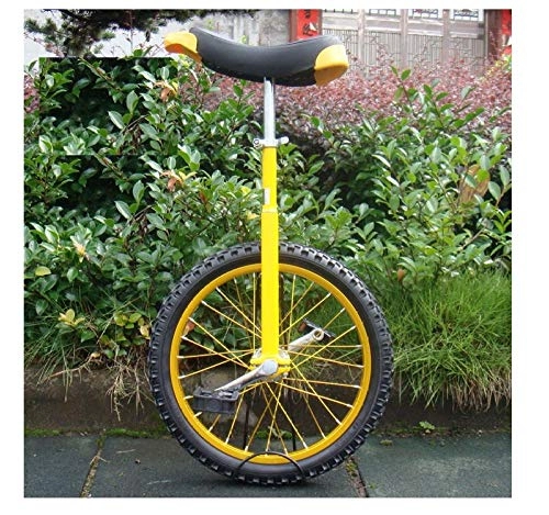 Monocicli : Ruote singole in lega di alluminio, ruote colorate, monociclo sportivo da 14-20 pollici, monoposto per bambini, bicicletta sportiva per adulti, cyclette-16 pollici giallo