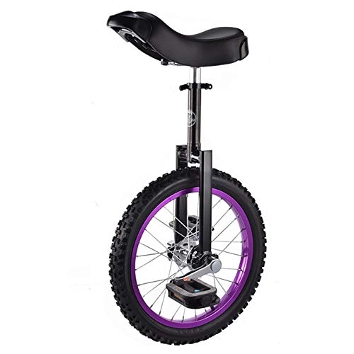 Monocicli : TTRY&ZHANG 16"Trainer a rotelle Biking del Monociclo Biking Biking, Bicicletta da Pedale per Pneumatici di Montagna Skidproof, Bambini / Femmina / Maschile / Adolescente / Uso del Bambino (Color : Purple)