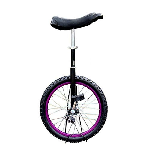 Monocicli : TTRY&ZHANG Adulti Freestyle Monociclo Bambini Rotonda 16 / 18 / 20 inch Singolo Altezza Regolabile Balance Ciclismo Esercizio Viola (Size : 18 inch)