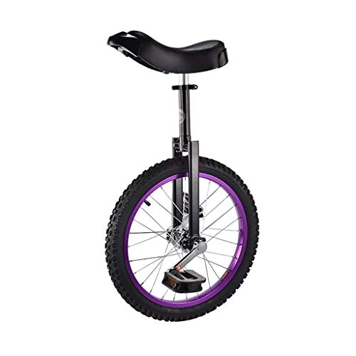 Monocicli : TTRY&ZHANG Adulti Freestyle Monociclo Bambini Rotonda 16 / 18 Pollici Singolo Altezza Regolabile Balance Ciclismo Esercizio Multipla di Colore (Color : Purple, Size : 18 inch)