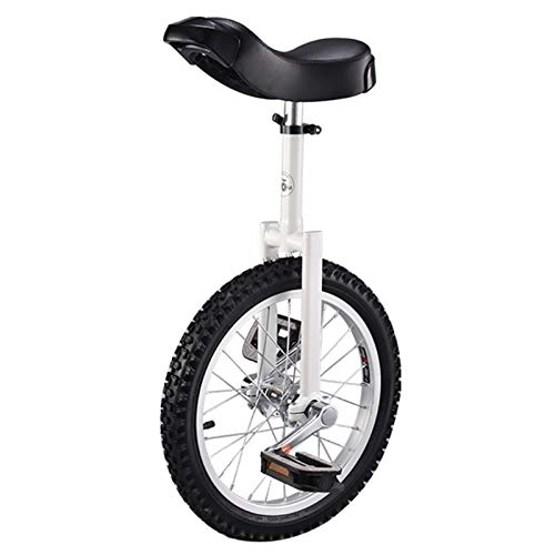 Monocicli : TTRY&ZHANG Ciclismo con Supporto di Monociclo, Adulti Pesanti Unicycles, Sport all'aperto per Esercizi Fitness Bici, caricare 150 kg / 330 libbre (Color : White, Size : 16INCH)