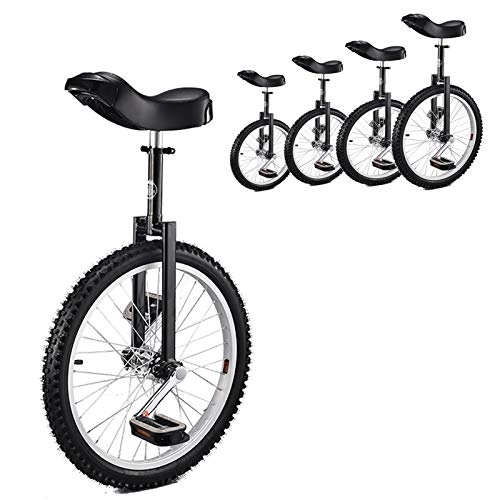 Monocicli : Unicycle per bambini 20 pollici nero, adulti / principianti / maschio adolescente 24 / 18 / 16 pollici di ruota monocicli, età 12-17 anni, all'aperto divertimento equilibrio ciclismo, regali di Natale