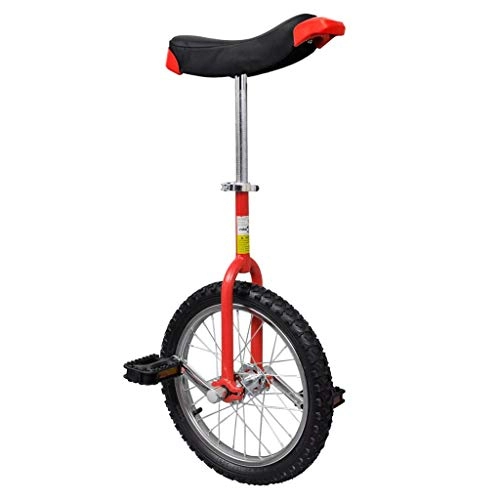 Monocicli : vidaXL Monociclo ruota regolabile rosso acciaio e plastica uniciclo 40, 7 cm