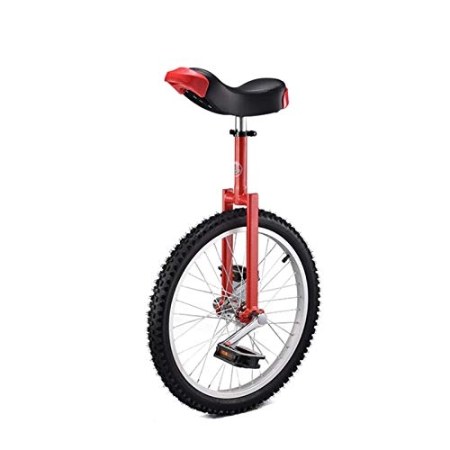 Monocicli : YHAMY 20 Pollici Monociclo per Adulti Bambini Equilibrio Cool Skidproof Competition Outdoor One Wheel Bike for Girl Boy Rider, Regalo, Rosso