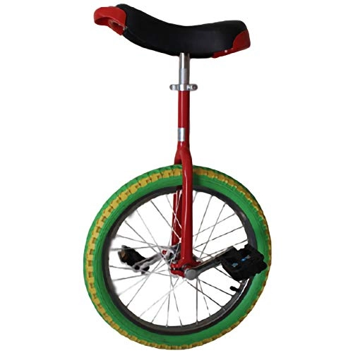 Monocicli : YYLL Monocicli for Adulti Facile Regolabile Rotella Trainer con monocicli Stand, Monociclo Adatti for Gli Sport Esterni (Rosso e Verde) (Color : Green-Red, Size : 20inch)