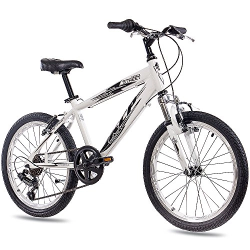 Mountain Bike : 20 pollici in alluminio mountain bike bicicletta da bambino KCP Street con cambio Shimano 6 Bianco