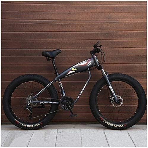 Mountain Bike : 26 Inch Hardtail mountain bike, Adulto Fat Tire Mountain bicicletta, freni a disco meccanici, sospensione anteriore donna degli uomini biciclette, (Color : Grey Spokes)