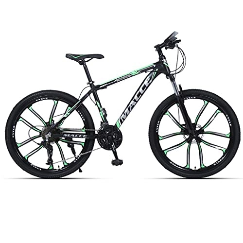 Mountain Bike : 26 "mountain Bike W Freni A Doppio Disco | 21 / 24 / 27 / 27-velocità Bicicletta Interamente Terrain W Sospensione Completa | Strada Per Adulti E Cicli Offroad Per Uomini Donne(Size:27 speed, Color:verde)