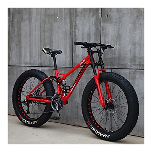 Mountain Bike : 26 pollici ruota 27 velocità Adulto Mountain Fat Bike Bike Velocità Velocità Velocità Bicicletta Bicicletta Off-Road Snowmobile Uomo Guida all'aperto MTB ( Color : Red Spoke wheel , Size : 27 Speed )