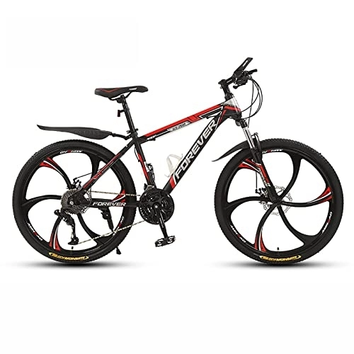 Mountain Bike : 26 ''Ruota Mountain Bike / Biciclette da Uomo 21 / 24 / 27 / 30 Velocità Telaio in Acciaio ad Alto tenore di Carbonio addensato con Doppio Freno a Disco Meccanico e Forcella, C, 30 speed