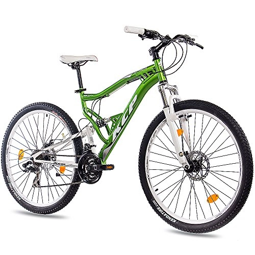 Mountain Bike : 27, 5 pollici Mountain Bike Bicicletta KCP Attack Unisex con 21 cambio Shimano TX Verde Bianco