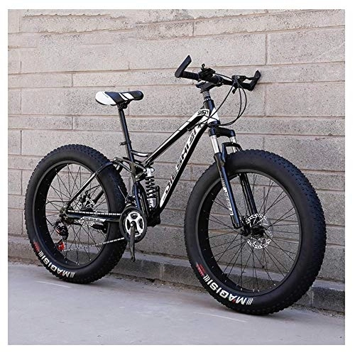 Mountain Bike : Adulti Mountain Bike Hardtail Biciclette, Fat Bike da Montagna, Telaio in Acciaio ad Alto Tenore di Carbonio Front Suspension Mountain Bike, Nero, 26 inch 24 Speed
