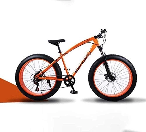 Mountain Bike : All Terrain bicicletta della montagna, 26 pollici Fat Tire hardtail Mountain bike, sospensione doppia Telaio e sospensioni Forcella, adulti e donne degli uomini, (Color : Orange spoke)