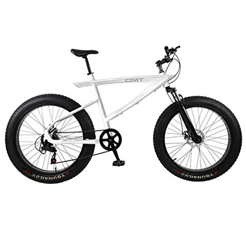 Mountain Bike : Ampia Tire Mountain Bike, Mountain Bike, 26" 4, 0 Thick Oversize Pneumatici della Bicicletta (Color : White)