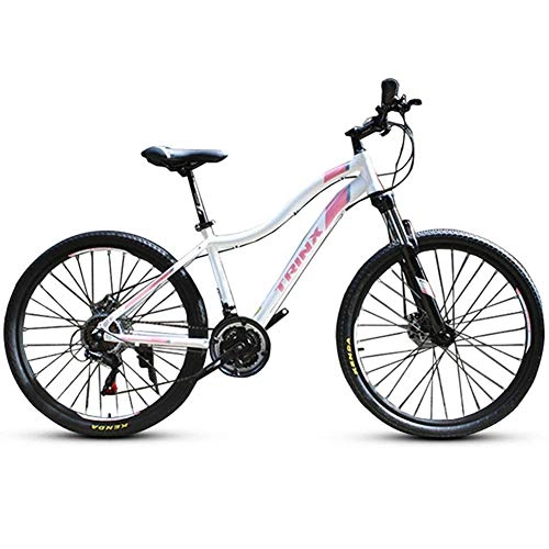 Mountain Bike : AZYQ Mountain bike da donna, Mountain Trail Bike a doppio freno a 21 velocit, Mountain bike Hardtail con sospensione anteriore, Bicicletta per adulti, 24 pollici bianco, 26 pollici bianco