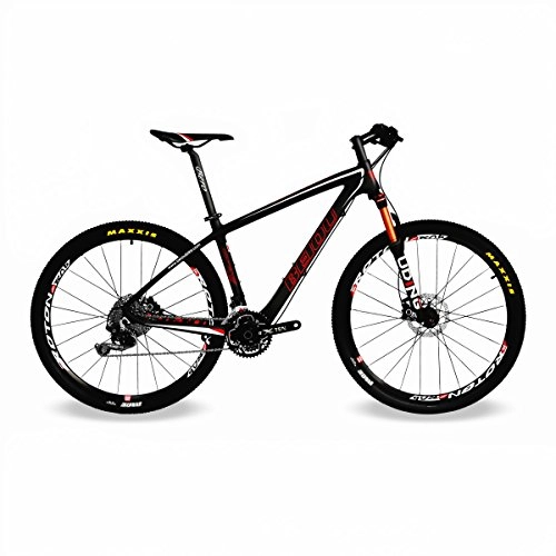 Mountain Bike : Beiou® 650b mountain bike 69, 8 cm 10.7 kg T800 fibra di carbonio ultraleggero telaio 30 velocità Shimano Deore M610 MTB opaco 3 K CB20, Donna, Matte Black