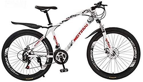 Mountain Bike : Bici da strada del Commuter City, Mountain Bike for la Mens Womens, alto tenore di carbonio telaio in acciaio, molla della forcella della sospensione, doppio freno a disco, PVC pedali e gomma Grip , Un