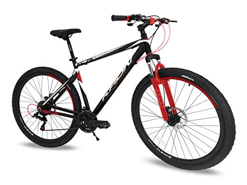 Mountain Bike : Bicicletta alluminio Kron XC 75 MTB 29'' pollici ammortizzata 21 Velocita' Shimano bici Mountain Bike nera con Freni idraulici (Nero - Rosso)