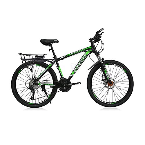 Mountain Bike : Bicicletta, mountain bike da 26 pollici, bicicletta a 27 velocità, con telaio in lega di alluminio ultraleggera, facile da installare, adatta a vari terreni, per adulti e adolescenti / Verde / 1