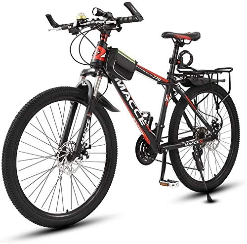 Mountain Bike : Bicicletta Mountain, Trekking Bicycle Cross Trekking Bikes 26 'Aluminum Frame Bicycle Fork Suspension with Variable Speed ​​Bicycle-26 Pollici / 24 velocità_Nero