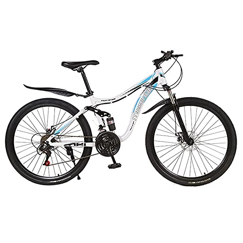 Mountain Bike : Bicicletta MTB con doppio freno a disco, telaio in acciaio al carbonio City Outdoor Bike 26" 21 velocità Mountain Bike per uomini e donne, ruote a 30 coltelli