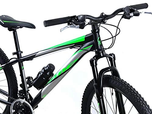 Mountain Bike : Bicicletta MTB Mountain Bike 27, 5″ SMP “Diablo” con Freni A Disco e Cambio Shimano 21 velocità / Verde Nero