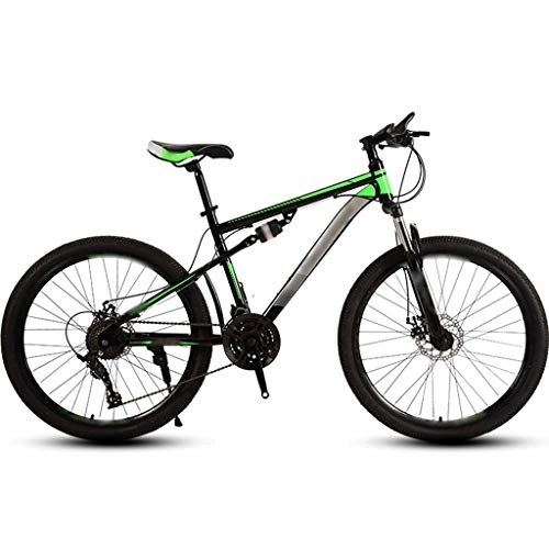 Mountain Bike : Bicicletta Per Adulti Mountain Bike Per Giovani Con Assorbimento Degli Urti, Bicicletta Da Strada Per Equitazione All'aperto, Doppio Assorbimento Degli Urti ( Color : Black green-24spd , Size : 24inch )
