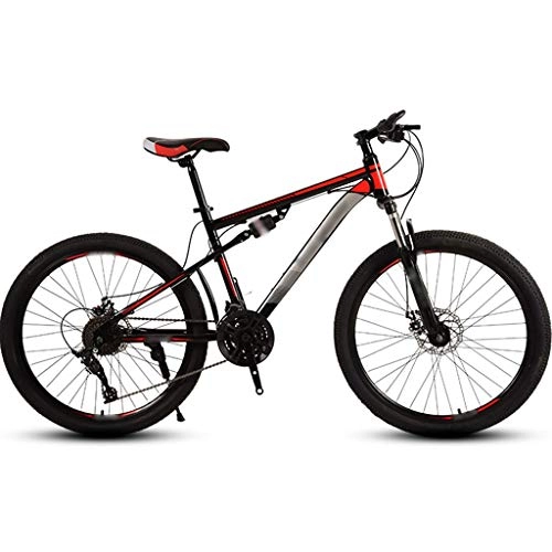 Mountain Bike : Bicicletta Per Adulti Mountain Bike Per Giovani Con Assorbimento Degli Urti, Bicicletta Da Strada Per Equitazione All'aperto, Doppio Assorbimento Degli Urti ( Color : Black red-27spd , Size : 26inch )