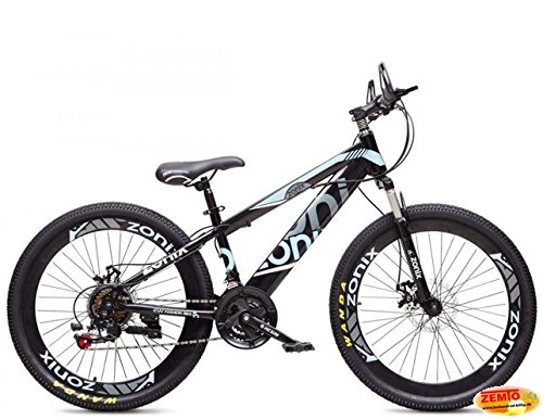 Mountain Bike : Bicicletta Zonix MTB New Fashion 24 Pollici Cambio 21 Velocità Nero Celeste 85% Assemblata
