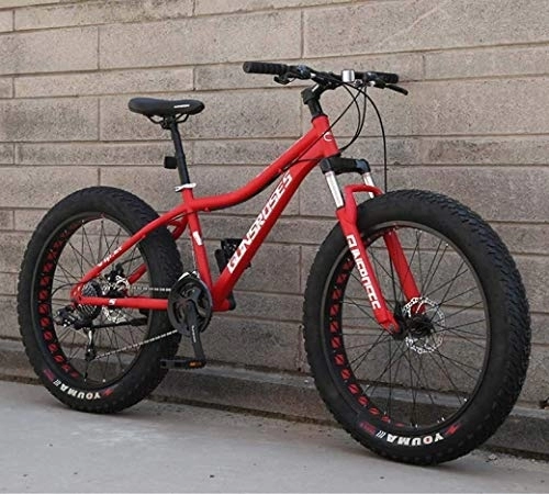 Mountain Bike : Biciclette 24Speed ​​Montagna, 26inch Fat Tire Bike Strada, sospensione doppia Telaio e sospensioni forcella All Terrain Abbigliamento da montagna bici adulta, (Color : Red 1)