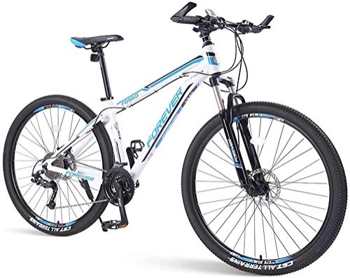 Mountain Bike : Biciclette Mens di montagna, 33 velocità hardtail Mountain bike, doppio freno a disco Telaio in alluminio, bicicletta della montagna con sospensione anteriore, Verde, (Color : Blue)