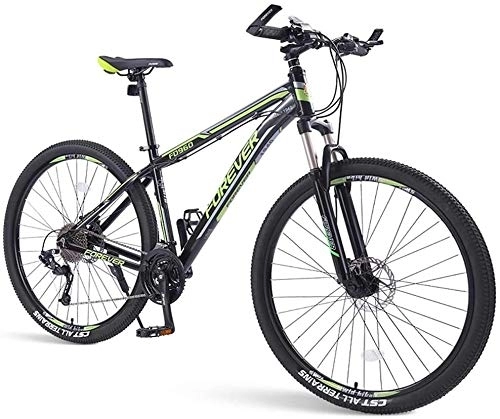 Mountain Bike : Biciclette Mens di montagna, 33 velocità hardtail Mountain bike, doppio freno a disco Telaio in alluminio, bicicletta della montagna con sospensione anteriore, Verde, (Color : Green)