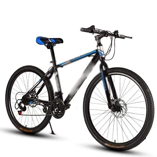 Mountain Bike : Bicycles for Adults 24-inch Mountain Bicycle 21 Speed Adult Variable Speed Bicycle Cross-Country Racing Car with One Wheel (Color : White Blue, Size : 27-Speed)