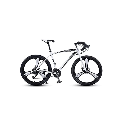 Mountain Bike : Bicycles for Adults Aluminum Alloy Road Bike 26-inch 24and 27-Speed Road Bicycle Dual Disc Brakes Road Bikes Ultra-Light Racing Bicycile (Color : White, Size : 24)