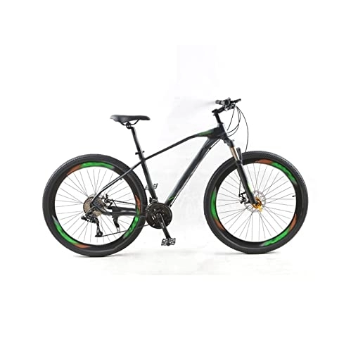 Mountain Bike : Bicycles for Adults Bicycle Mountain Bike Road Bike 30-Speed Aluminum Alloy Frame Variable Speed Double disc Brake Bike (Color : 24-Black Green)