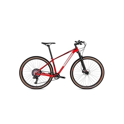 Mountain Bike : Bicycles for Adults Carbon Fiber 27.5 / 29 Inch 13 Speed Frame Bike (Color : Red, Size : X-Large)