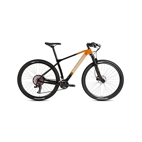 Mountain Bike : Bicycles for Adults Carbon Fiber Quick Release Mountain Bike Shift Bike Trail Bike (Color : Orange, Size : Small)