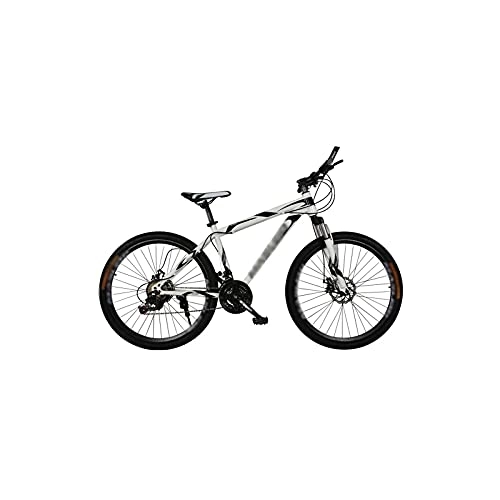Mountain Bike : Bicycles for Adults Variable Speed Mountain Bike Disc Brake Folding Bicycle Shock Absorbing Mountain Bike Adult Bicycle 21 Speed (Color : White)