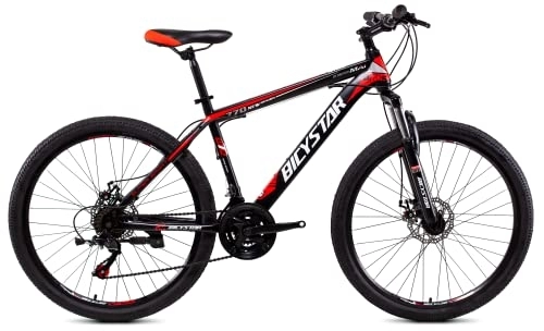 Mountain Bike : Bicystar BicystarMTB, Mountain Bike Unisex Adulto, Nero / Rosso, 26