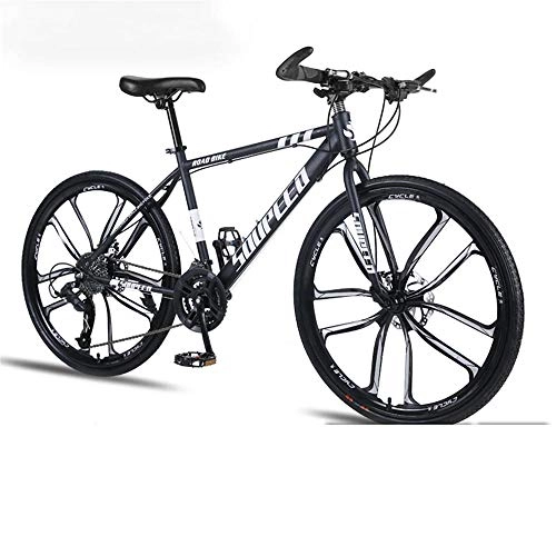Mountain Bike : Bike da 26 pollici 21-velocità-Dual Disc Freni a disco per studenti adulti Off-road-Ten Blade Wheels-Bicycle Black-30speed.
