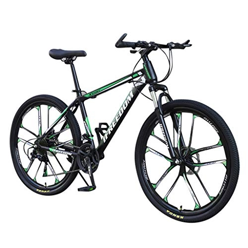 Mountain Bike : Bike Mountain Bici Biammortizzata Men's 26'' 21 velocit, Doppio Disco e Doppia Sospensione per Adulti Biciclette in Lega di Alluminio Ruote 10 Cutter (Verde)